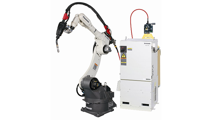 Welding robot with torch and equipment for providing Active Wire technology