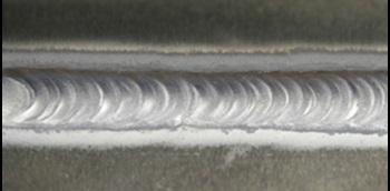 Image of an AC TIG weld bead