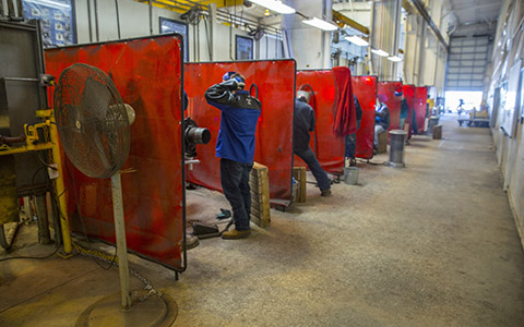 welding training booths at Team Fabricators