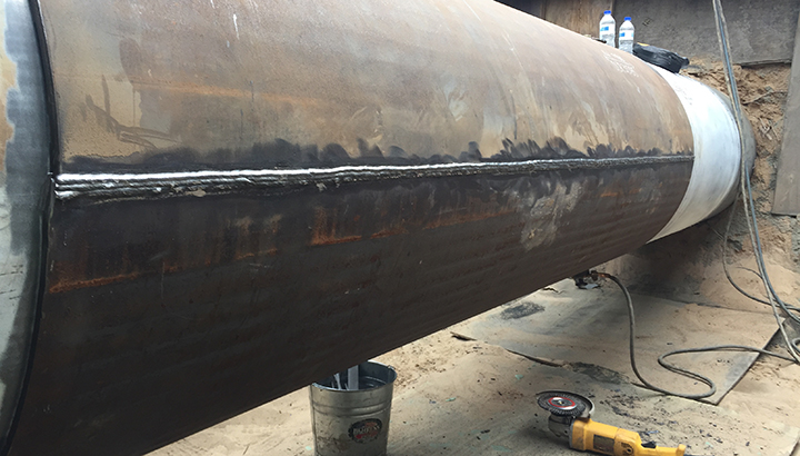 Completed pipeline weld 