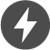 Grey icon of a lightning bolt