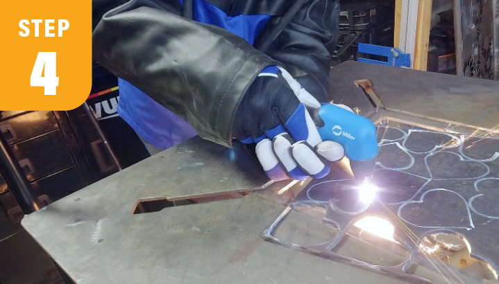Cutting hearts out of metal sheet with plasma cutter